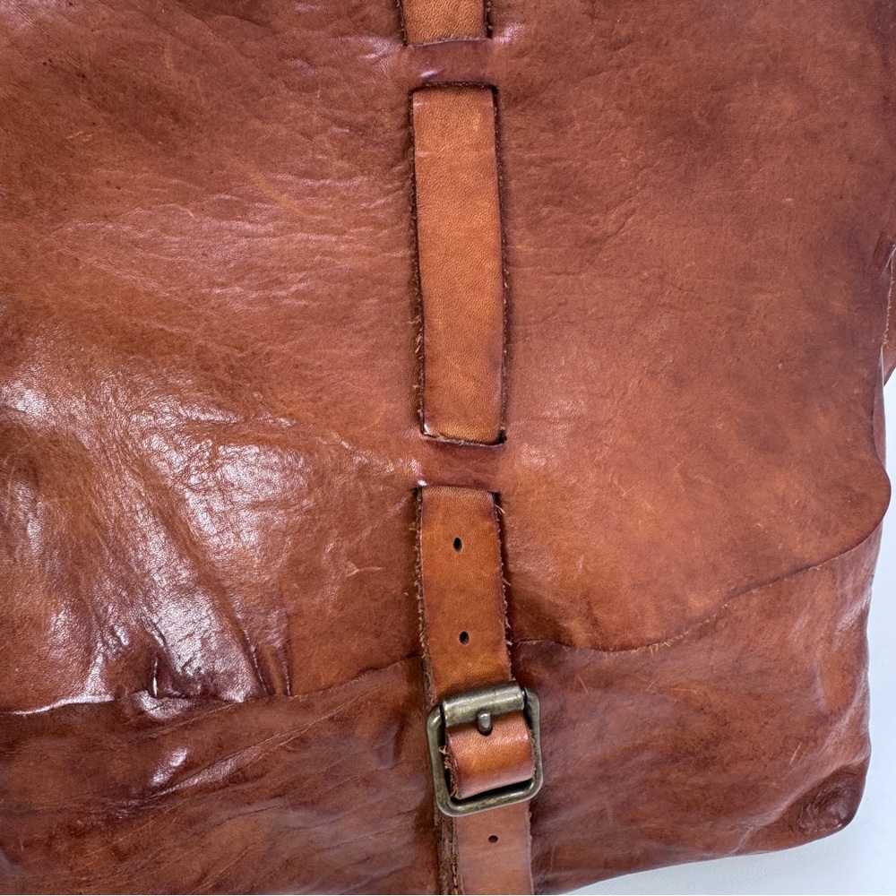 Campomaggi Italian Leather Messenger Crossbody Bag Distressed Made in Italy - Picture 13 of 16